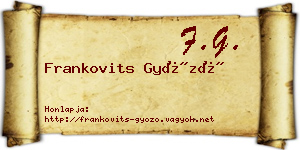 Frankovits Győző névjegykártya