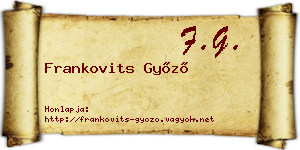 Frankovits Győző névjegykártya
